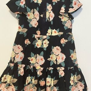Janie and Jack Black Floral Kids Dress